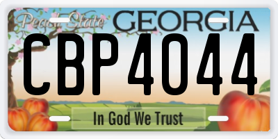 GA license plate CBP4044