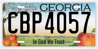 GA license plate CBP4057
