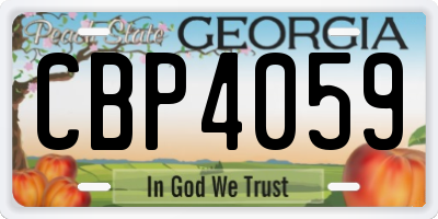 GA license plate CBP4059