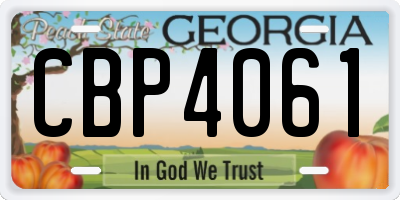 GA license plate CBP4061