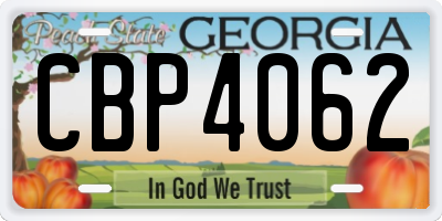 GA license plate CBP4062