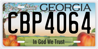 GA license plate CBP4064
