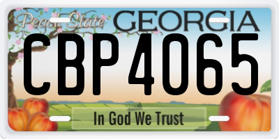 GA license plate CBP4065