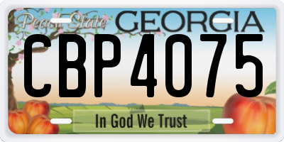 GA license plate CBP4075