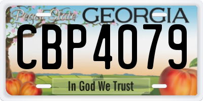 GA license plate CBP4079