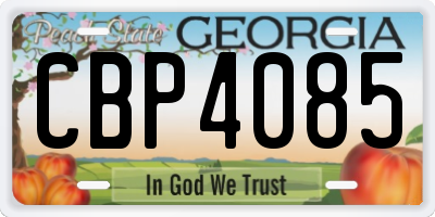 GA license plate CBP4085