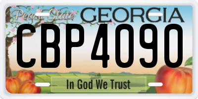 GA license plate CBP4090