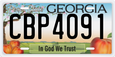 GA license plate CBP4091