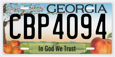 GA license plate CBP4094
