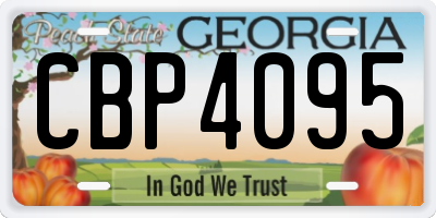 GA license plate CBP4095