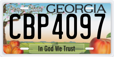 GA license plate CBP4097