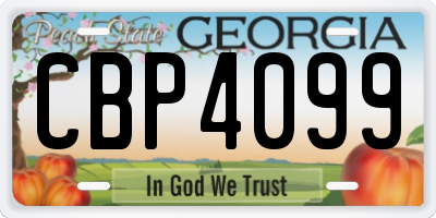 GA license plate CBP4099