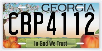 GA license plate CBP4112