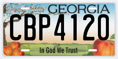 GA license plate CBP4120