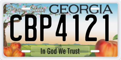 GA license plate CBP4121