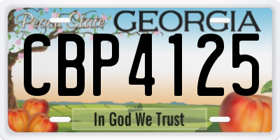 GA license plate CBP4125