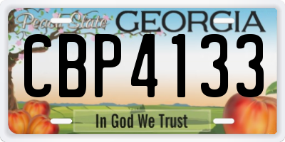 GA license plate CBP4133