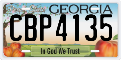 GA license plate CBP4135