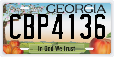 GA license plate CBP4136