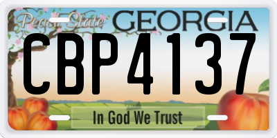 GA license plate CBP4137