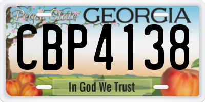 GA license plate CBP4138