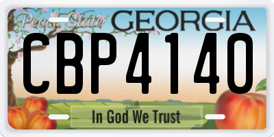 GA license plate CBP4140