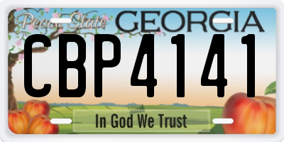 GA license plate CBP4141
