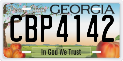GA license plate CBP4142