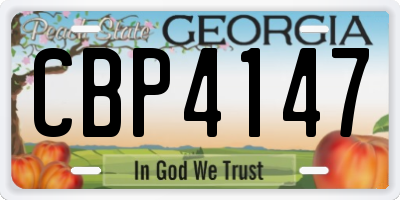 GA license plate CBP4147