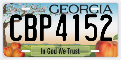 GA license plate CBP4152
