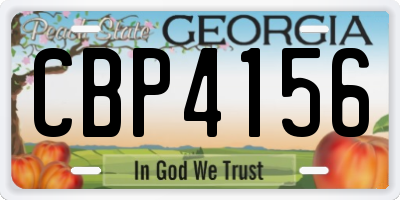 GA license plate CBP4156