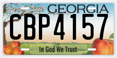 GA license plate CBP4157