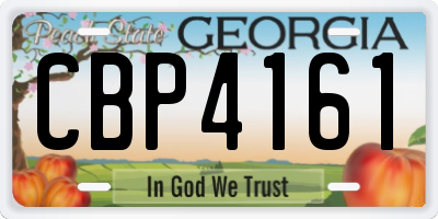 GA license plate CBP4161
