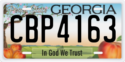 GA license plate CBP4163
