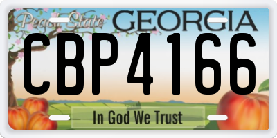 GA license plate CBP4166