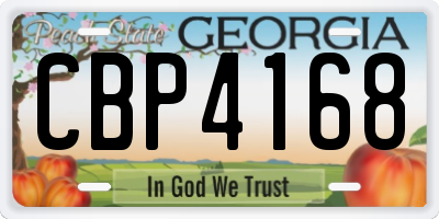 GA license plate CBP4168