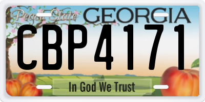 GA license plate CBP4171