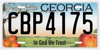 GA license plate CBP4175