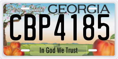 GA license plate CBP4185