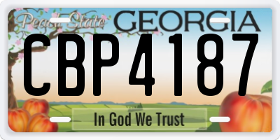 GA license plate CBP4187