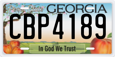GA license plate CBP4189