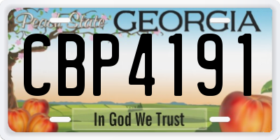 GA license plate CBP4191