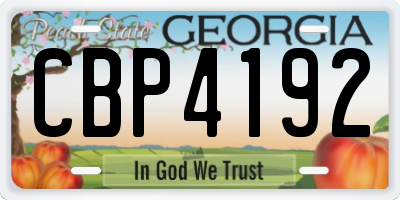 GA license plate CBP4192