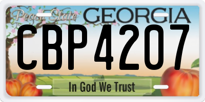 GA license plate CBP4207