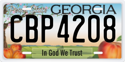 GA license plate CBP4208