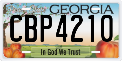GA license plate CBP4210