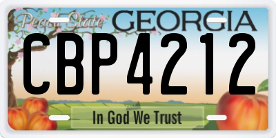 GA license plate CBP4212