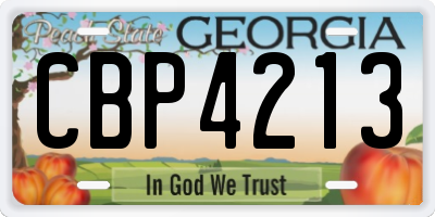 GA license plate CBP4213