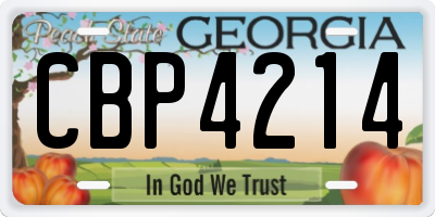 GA license plate CBP4214