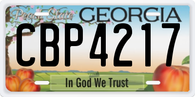 GA license plate CBP4217